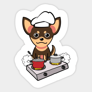 Cute small dog is cooking Sticker